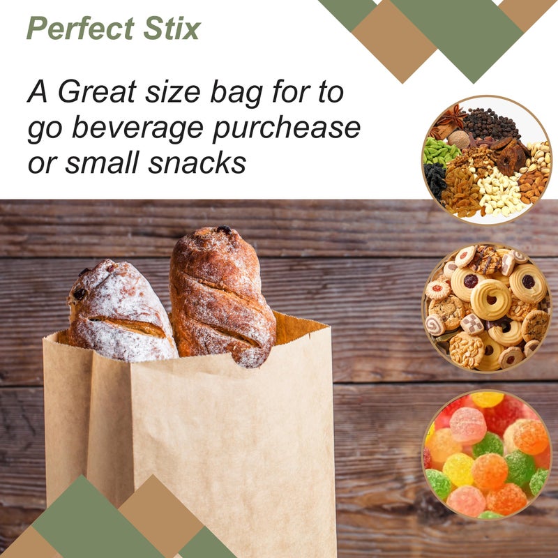 Perfect Stix - Brown Bag 6-100 6lb Brown Paper Lunch Bags - Pack of 100ct - Image 4